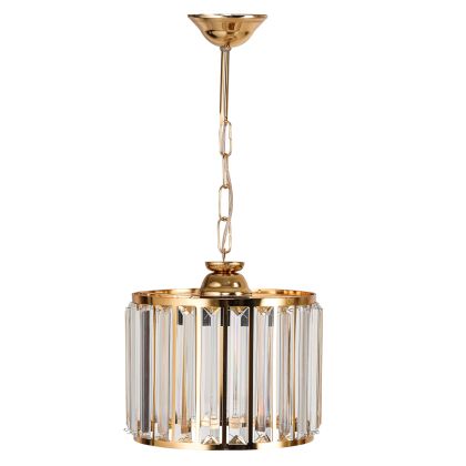 CEILING PENDANT HM7662.01, METAL-GLASS, GOLD, Φ20x48