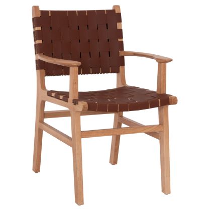ARMCHAIR FELIPE HM9328.11 TOON WOOD PU LEATHER BROWN 61x59x86Hcm.