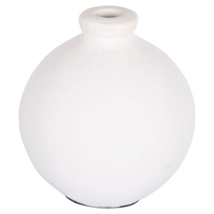 DECORATIVE VASE SERIES CLAYVON HM4410 TERRACOTTA IN WHITE COLOR 18x18x20Hcm.