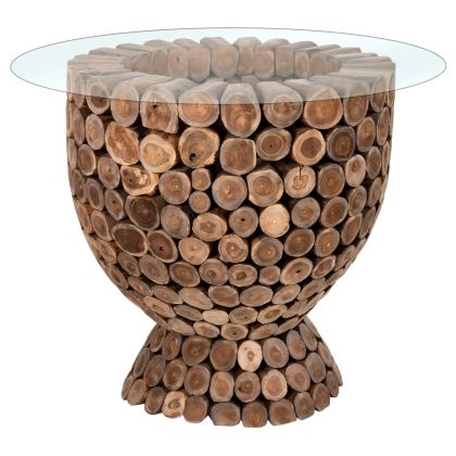 BAR TABLE ROUND LEEROY HM9806 TEAK WOOD PIECES Φ120x104Hcm.