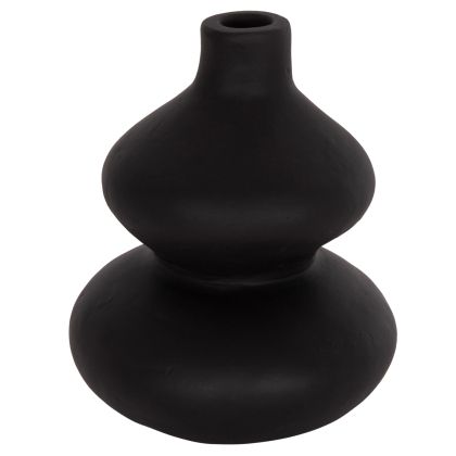 TABLE DECORATIVE VASE CHELIN HM4670S TERRACOTA IN BLACK--Φ20x25Hcm.