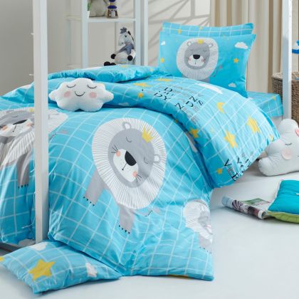 DUVET COVER SET WITH PILLOW CASE HM12059 ONLY BLUE BLUE 160x220cm.