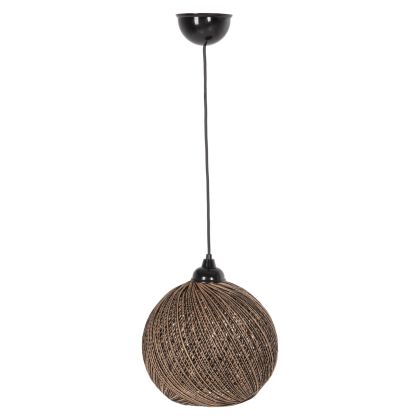 ПАНЕЛ ВЪТРЕШНА ЛАМПА ΗΜ7645.03, ЗЛАТНО ЧЕРНО- ПЛЕТЕНО ВЪЖЕ, Φ24x69Ηcm.