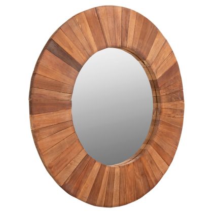 WALL MIRROR HM7726 RECYCLED WOOD NATURAL Φ100cm