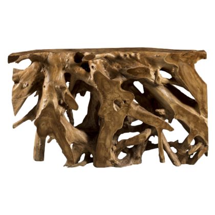 CONSOLE SOLID TEAK ROOT AND JAVA WOOD 125X40X75Hcm.HM9394