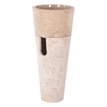 CONE SINK MADE OF MARBLE IN CREAM AND WHITE COLOR Φ40x90Hcm.HM7808.02