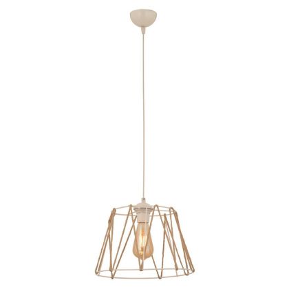 ΦΩΤΙΣΤΙΚΟ ΟΡΟΦΗΣ ΜΕΤΑΛΛΙΚΟ ΛΕΥΚΟ ΜΕ ΣΧΟΙΝΙ ΜΠΕΖ HM7566.03 Φ30x81Υ εκ.