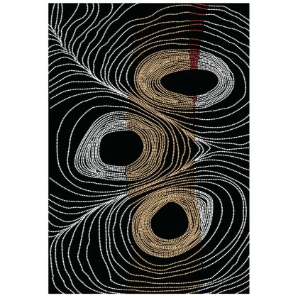 HM7675.27 160X230cm, black-grey carpet with fringes, JOSIANE