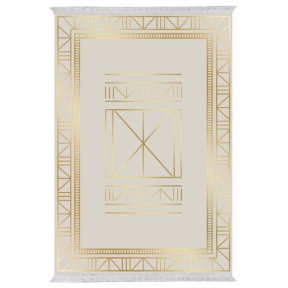 LIVING ROOM CARPET WITH FRINGES JOSIANE HM7675.34 BEIGE-GOLD 160X230
