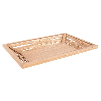 SERVING TRAY RECTANGULAR HM4228 FIR WOOD & MDF 51x32x5,5Hcm.