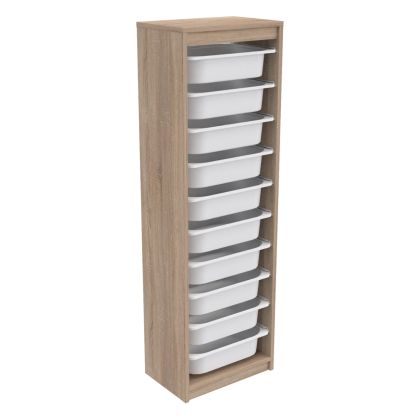 CHEST OF DRAWERS SANI HM18205.03 MELAMINE IN SONAMA-WHITE P.E. DRAWERS 45,5x29,6x144Hcm.