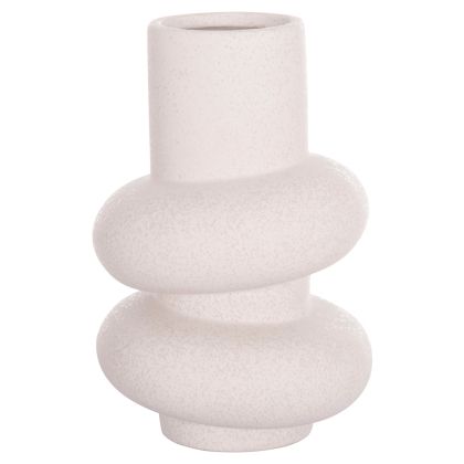 CERAMIC TABLE DECOR ROOK HM4627.01 OFF WHITE WITH CRYSTALLISATION Φ16x25,5Hcm.