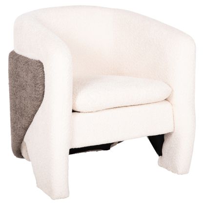 ARMCHAIR DOPER HM9590.06 BOUCLE FABRIC WHITE-GREY 68x72x76Hcm.