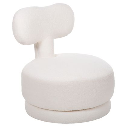 ТАБУРЕТКА С ВЪРТЯЩА СЕ ОБЛЕГАЛКА KRIVIO HM9775.05 БЯЛ ТЕДИ ПЛАТ 52x53x60Hсм.