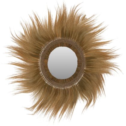 MIRROR ROUND RAYUNG GRASS FIBERS FRAME IN GREEN 130x4x130Hcm.HM7802