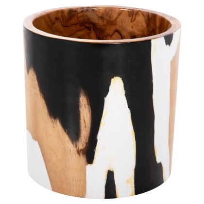 TABLE DECOR VAZE CYLINDRICAL TEAK WOOD Φ26x26Hcm.HM7727