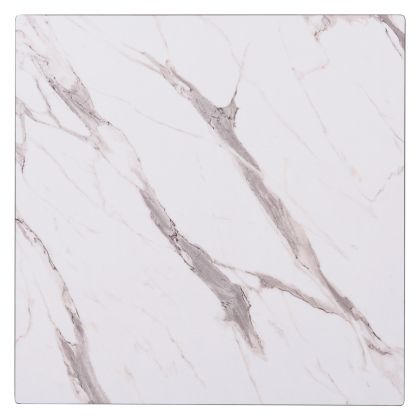 SQUARE HPL TABLETOP HM6363.01 COMPACT WHITE MARBLE 60Χ60Χ1.5cm.