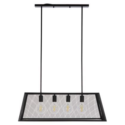 CEILING PENDANT LUMINAIRE HM4179 BLACK METAL 4-LIGHT 78x30,5x26Hcm.
