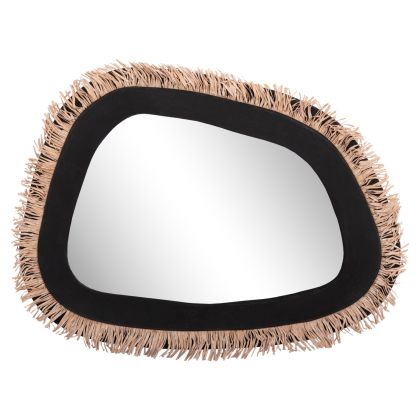 WALL MIRROR SERIES SANTORINI HM4530 MDF IN BLACK-DECOR IN BEIGE 80x1,8x60Hcm.