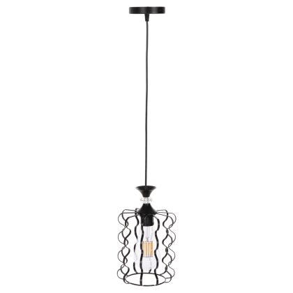 CEILING PENDANT LAMP HM4088 BLACK METAL CAP Φ17x130Hcm.
