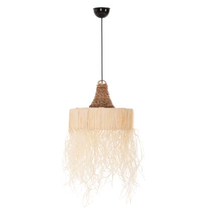 CEILING PENDANT LAMP WITH FRINGES HM7853 DRIED PALM FIBERS Φ41x34Hcm.