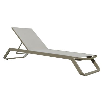 SUNLOUNGER MARIMAR HM6562.03 ALUMINUM FRAME IN TAUPE & TEXTILENE IN BEIGE 218x67x31Hcm