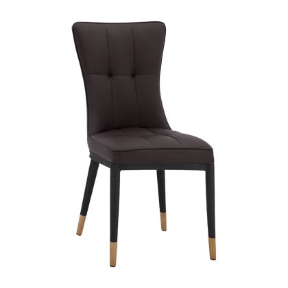 Dining chair Sammy with Brown PU & Black metallic Frame HM8722.12  46x54x95 cm.