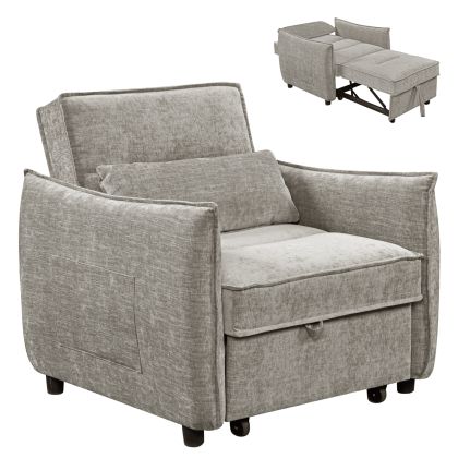 ARMCHAIR-BED ORYN HM3307.03 BEIGE FABRIC 89x85x84Hcm.