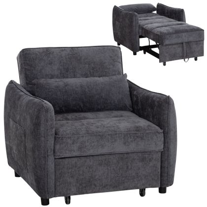 ARMCHAIR-BED ORYN HM3307.01 GREY FABRIC 85x88x78Hcm.