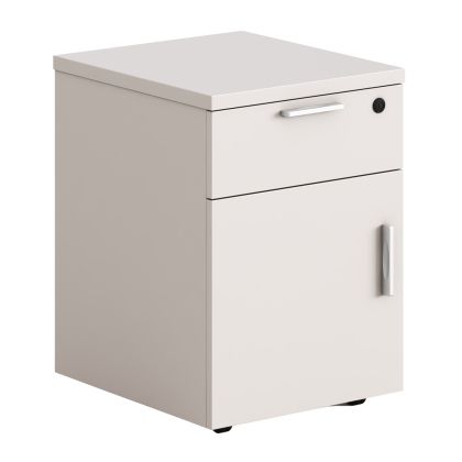 SHORT CABINET WITH DRAWER STORTEC HM18287 MELAMINE IN CREAM WHITE 40x45x63.5Hcm.
