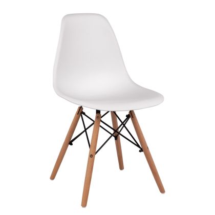 DINING CHAIR 2PCS TWIST HM8460.21 WHITE PP--BEECH WOOD 46x50x82Hcm.