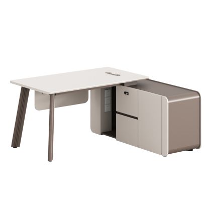 OFFICE DESK RIGHT CORNER NEWLINE HM18272R MELAMINE IN CERAM WHITE-LIGHT BROWN 160x145x75Hcm.
