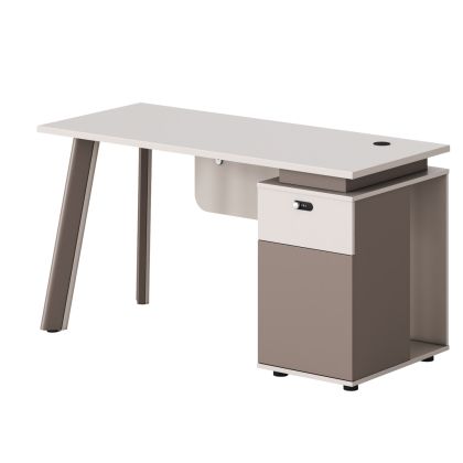 OFFICE DESK RIGHT CABINET NEWLINE HM18273R MELAMINE IN CREAM WHITE-LIGHT BROWN 120x60x75Hcm.