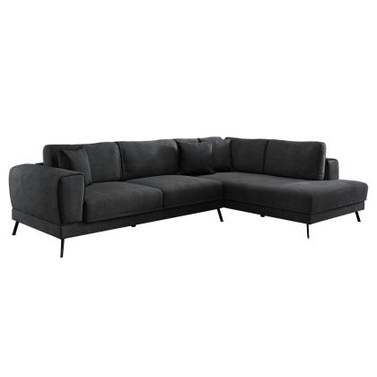 CORNER SOFABED (RIGHT) ZENORA HM3337.01R DARK GREY FABRIC 303x214x80Hcm