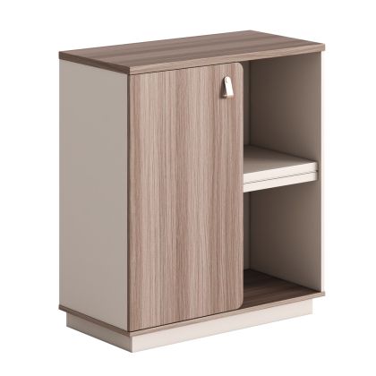 CABINET/BOOKCASE SERIES SUPERON HM2143 MELAMINE IN BEIGE & NATURAL WOOD 80x40x90Hcm