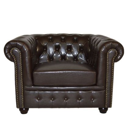 Armchair T.Chesterfield POLINA HM3011.01 PU Dark Brown 110x90x73Hcm