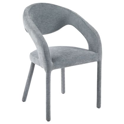 DINING CHAIR OFILIA HM18363.01 LIGHT GREY LINEN FABRIC 58x54.5x85.5Hcm