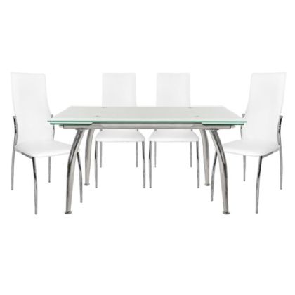 Set dining table 5 pieces Table Loca 170x80- Kim White HM10011.01