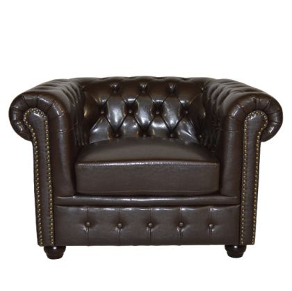 Фотьойл T.Chesterfield POLINA HM3011.01 PU Тъмнокафяв 110x90x73Hcm