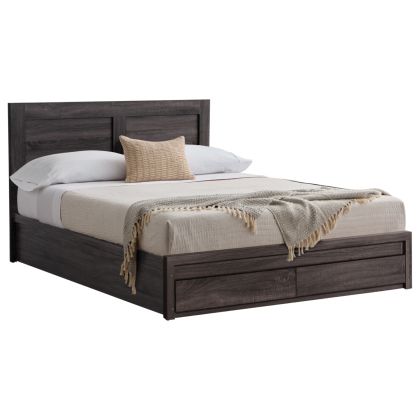 BED CAPRI HM312.07 WITH 2 DRAWERS MELAMINE IN ANTHRACITE COLOR FOR MATTRESS 150x200cm.