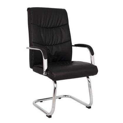 Conference chair JACOB HM1045.11 Black PU with chromed base 57x66,5x102 cm
