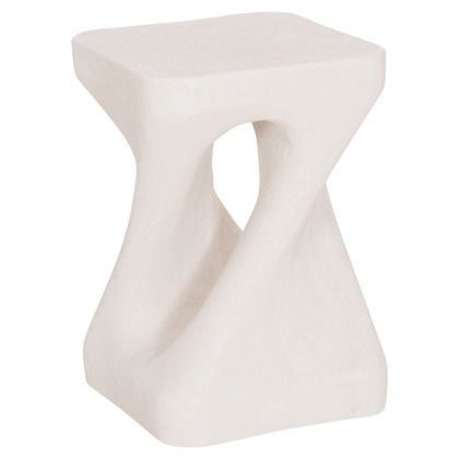 SQUARE STOOL SANTORINI HM18337 POLYRESIN--OFF WHITE 30x30x45Hcm.