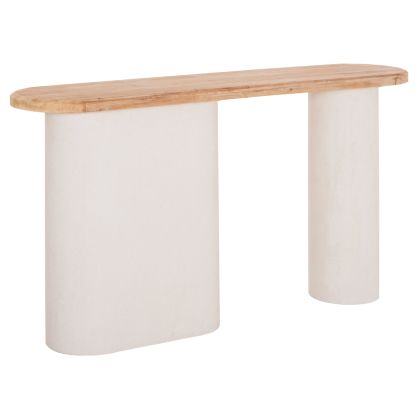 CONSOLE SANTORINI HM18338 FIR WOOD TABLETOP-MDF BASE IN OFF-WHITE 150x35x82Hcm.
