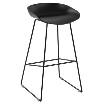 Stool Metallic HM8450.02 with seat PP Black 47x47x83cm
