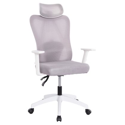 ОФИС СТОЛ MEXER HM1195.02 СИВА МРЕЖА-БЯЛА МЕТАЛНА ОСНОВА И НАЙЛОНОВА РАМКА 60x49x130Hcm.