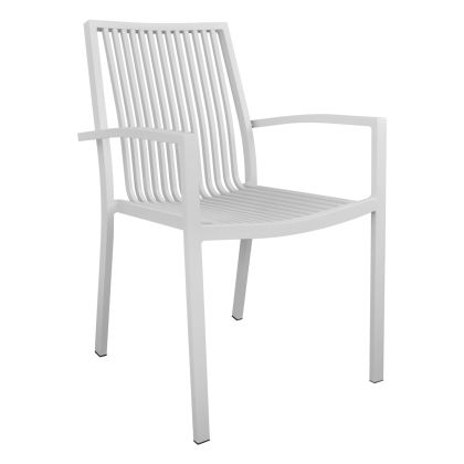 DINING CHAIR BRONCA HM5130.01 WHITE ALUMINUM 54,2x59x83,5Hcm.