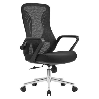 OFFICE CHAIR DECIFER HM1212.01 BLACK MESH FABRIC--CHROMED BASE 61x60x110Hcm.