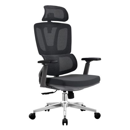 OFFICE CHAIR TASKMASTER HM1216.01 BLACK MESH FABRIC--CHROMED BASE 69x65x125Hcm.