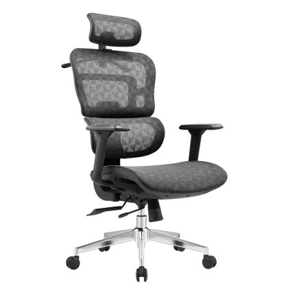 OFFICE CHAIR MODEN HM1215.01 BLACK MESH FABRIC--CHROMED BASE 68x69x126Hcm.
