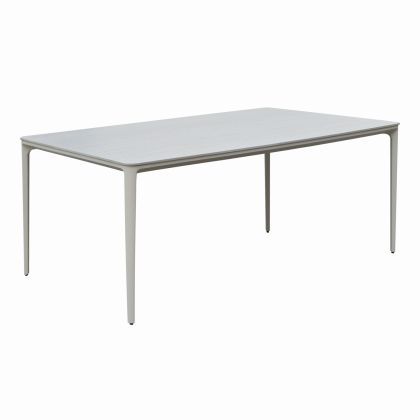 DINING TABLE STAD HM6558.02 BEIGE ALUMINUM FRAME--WHITE SINTERED STONE 220x100x75Hcm.